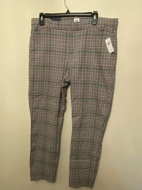 Gap NWT Women’s Dress Pants -Plaid Gray and black with Pink Accent size 14